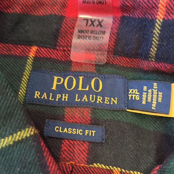 Polo Ralph Lauren- Plaid Button Front Flannel Men’s Long Sleeve Shirt- Size XXL - Picture 2 of 4